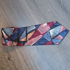 Vintage Norseman Stained Glass Print Polyester Tie